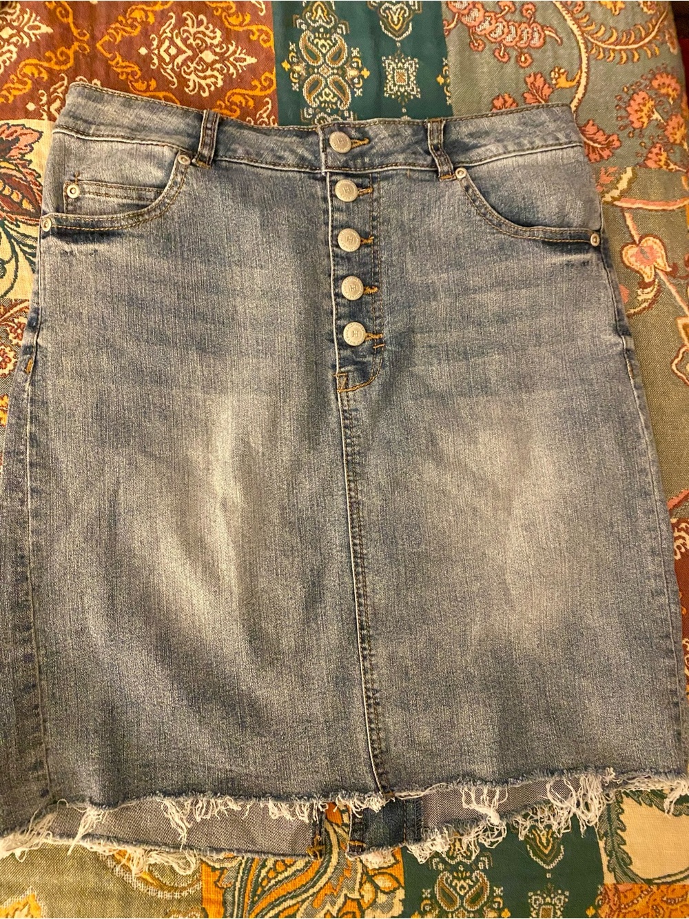 Highway Jeans Light Blue Denim Button-Front Skirt